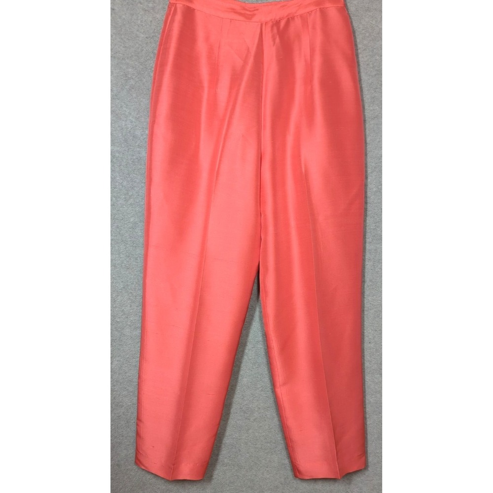 100% Silk Dress Pants 6 Pink Fully Lined Side Zip Timeless Chic Feminine Classic